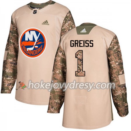 Pánské Hokejový Dres New York Islanders Thomas Greiss 1 Adidas 2017-2018 Camo Veterans Day Practice Authentic
